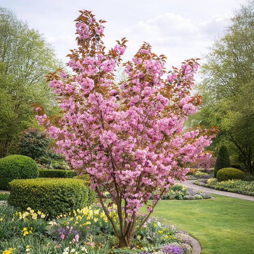 Cerisier Japonais à Fleurs en touffe (Prunus Serrulata Kanzan)
