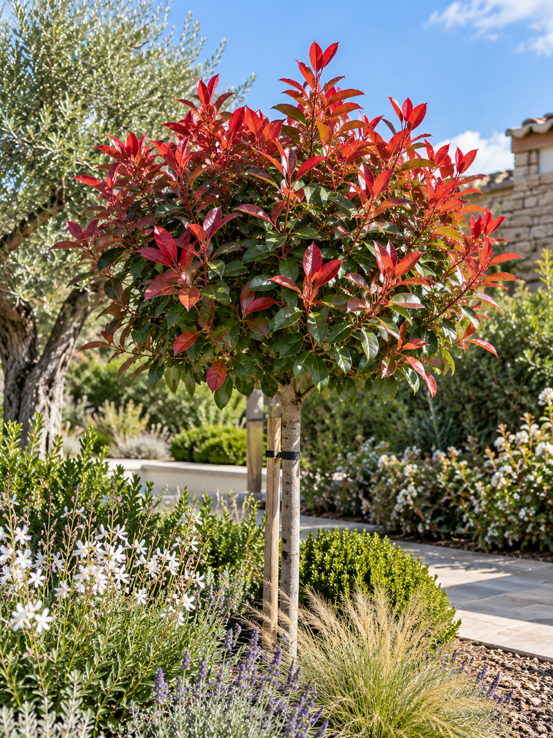 Photinia x fraseri 'Red Robin' en demi-tige