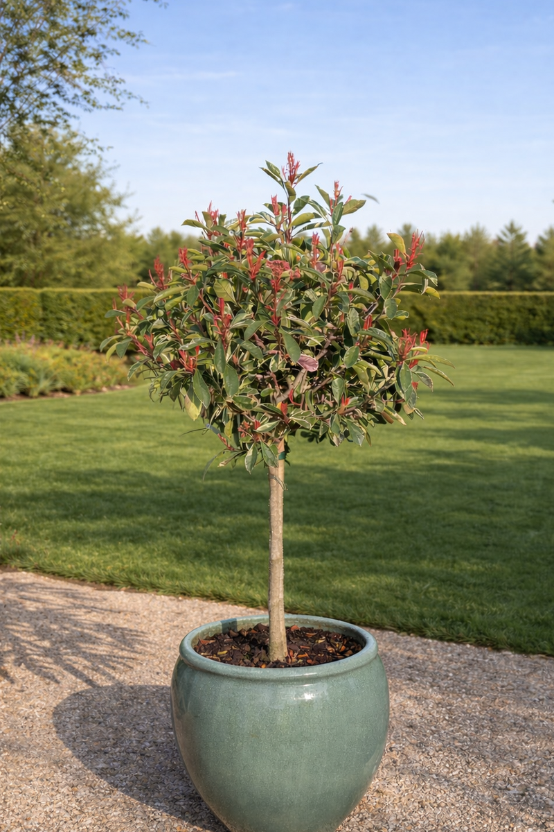 Photinia Pink Marble en Mini-tige